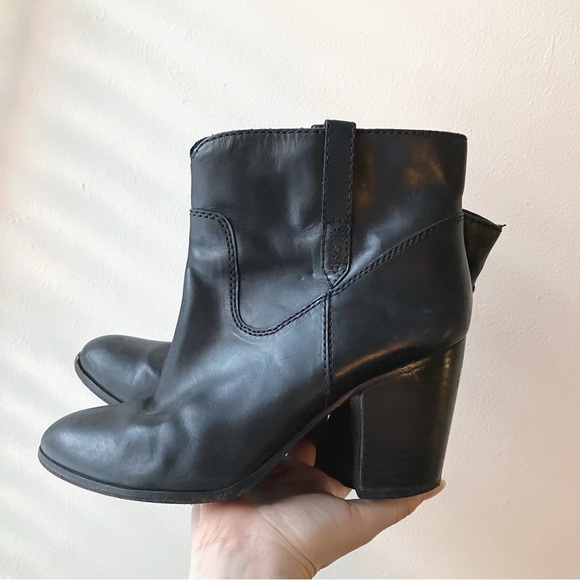 FRYE • Leather Pull-On Bootie in Black - Picture 1 of 11